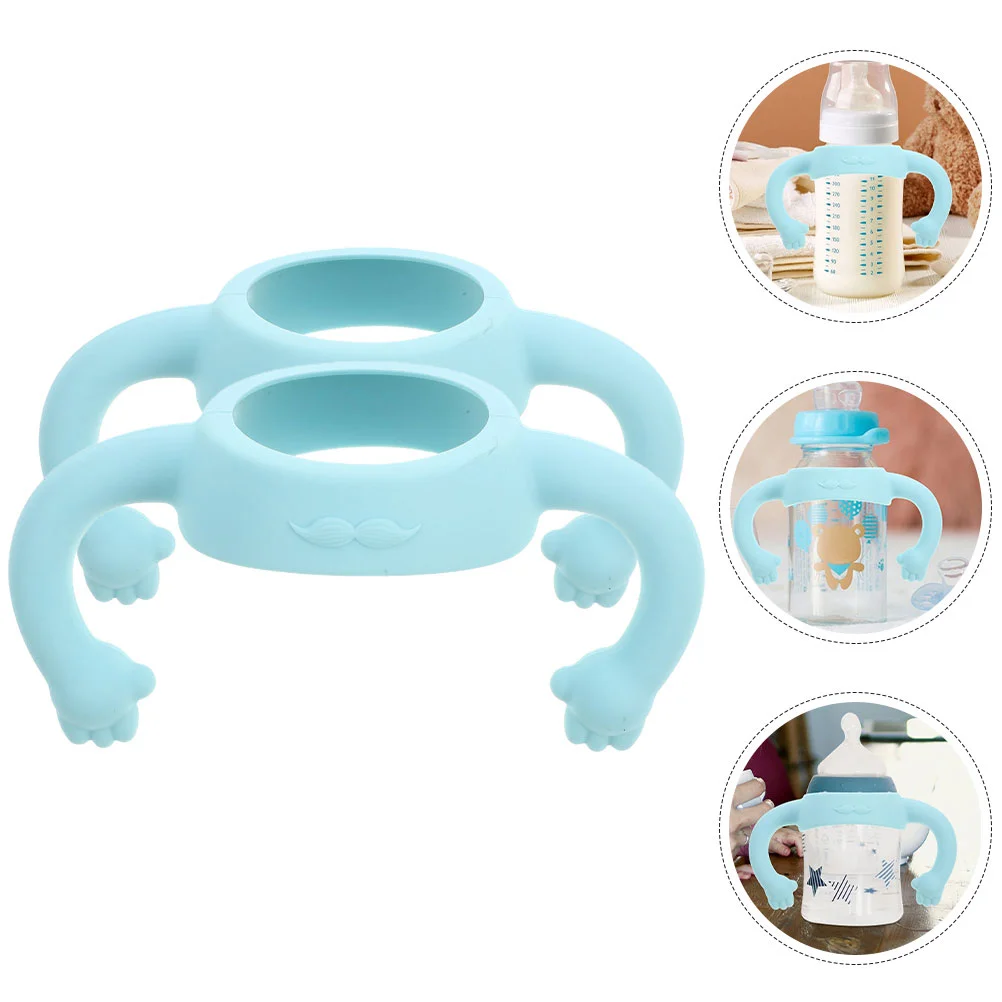 

3 Pcs Universal Silicone Bottle Handle Newborn Baby Accessories Silica Gel Feeding Bottles for Infant