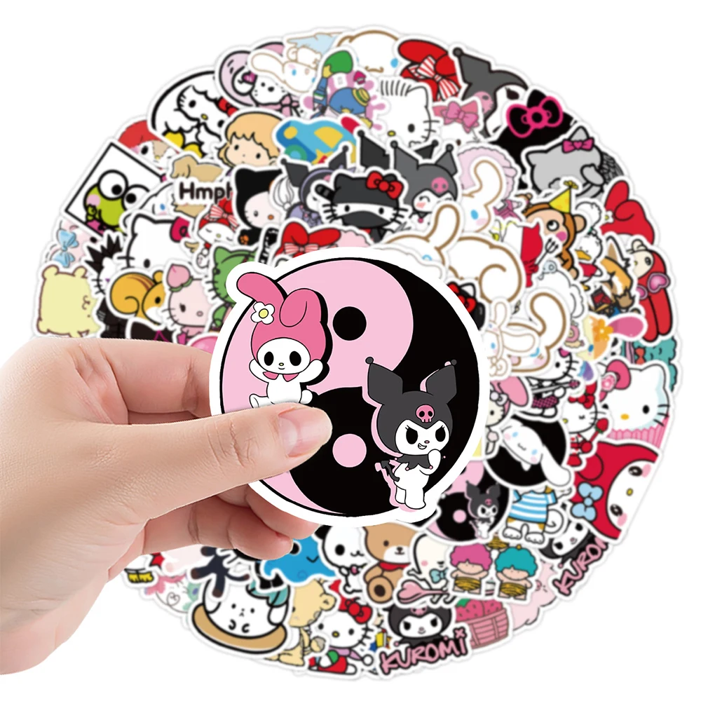 

10/30/50/100pcs Funny Sanrio Graffiti Stickers Cute Hello Kitty Kuromi My Melody Cartoon Sticker Phone Laptop Stationery Decals