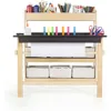 Kids Arts and Crafts Table and Chairs Set with Storage Shelves, Bins, Paper Roll for Drawing | Wooden Art Desk for Kids Playroom 6
