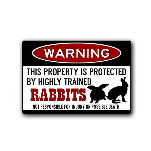 

Kexle Rabbits Sign,Funny Metal Signs,Rabbit Accessories,Bunnies Sign,Lop Eared,Rabbit Warning Sign Tin Sign 12 X 16 Inches