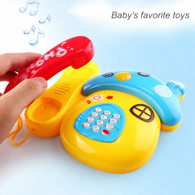 Cartoon Mushroom Toy Phone Music Light Electronic Telephone Vocal Toy Kids Educational Toy Baby Learning Toy for Children Toys 4