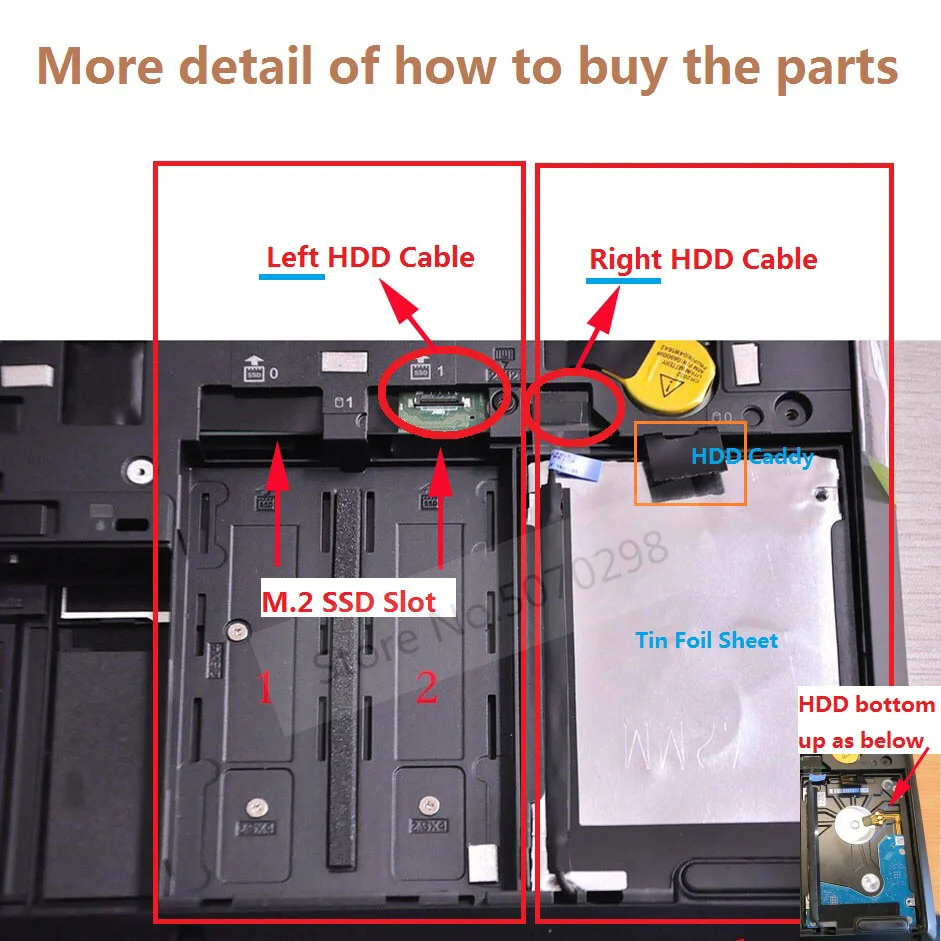 Disque dur HDD SSD 2.5 pouces, caddie de disque dur, stocke le connecteur de câble droit M.2, étui pour Lenovo ThinkPad P50 P51 Series Lapmedicings