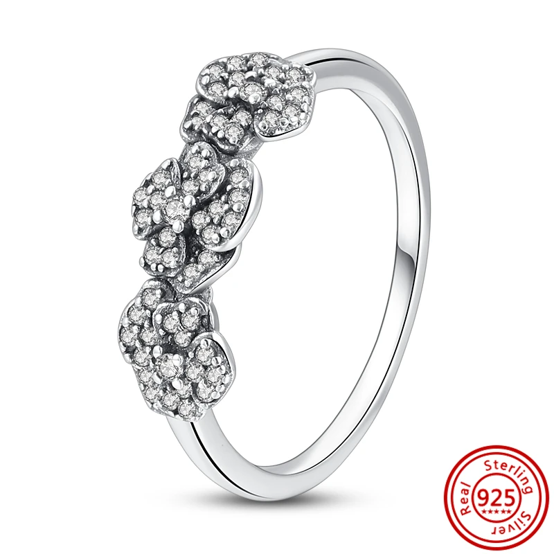 thumbnail image 1 of Authentique 100% 925 argent Sterling couronne coeur fleur aile clair Zircon scintillant CZ Pantaro anneaux pour femmes bijoux anniversaire, 1 of 5