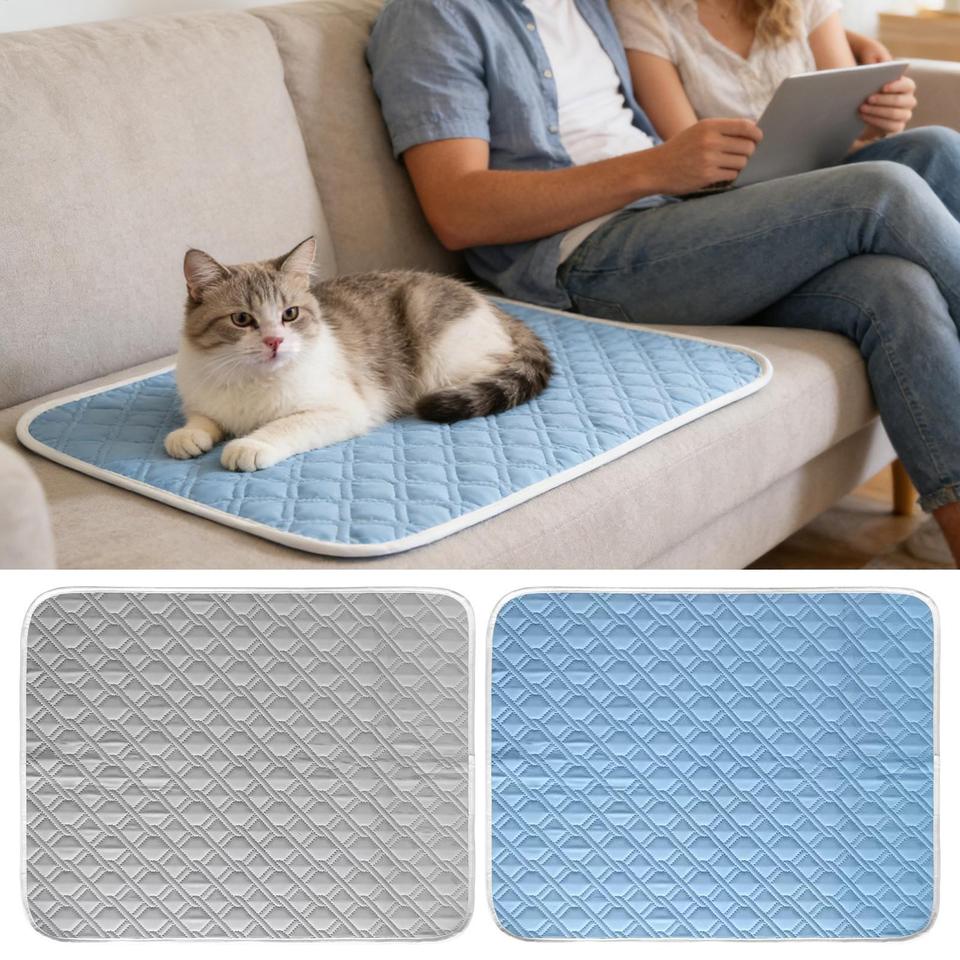 Self Cooling Pad for Dog 45x35cm Sweat Absorbent Soft Sleeping Mat for Small Medium Large Dogs Kitten Crate Carrier Travel  Pads