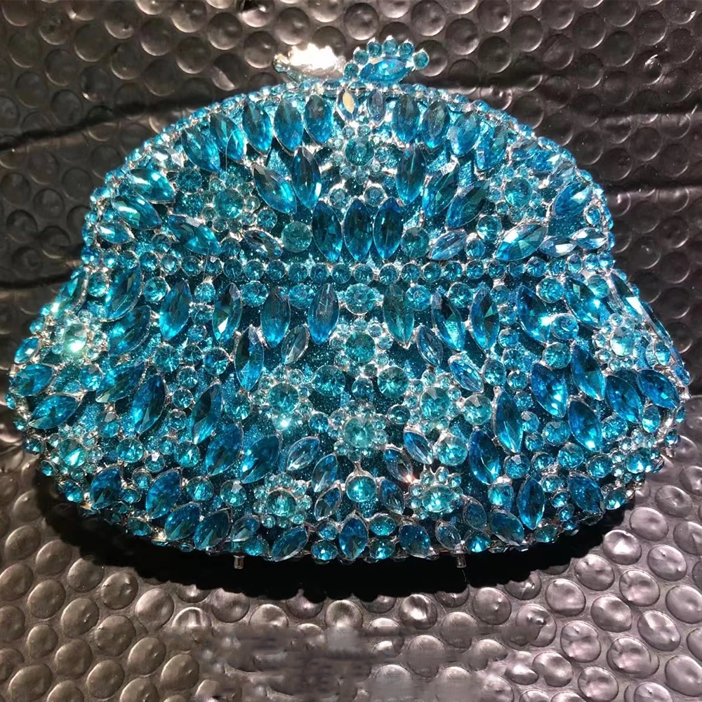 

Синие вечерние сумочки Стразы, модные свадебные клатчи с бриллиантами, роскошные сумочки с кристаллами для вечеринки, выпускного вечера, женские кошельки Minau для девушек