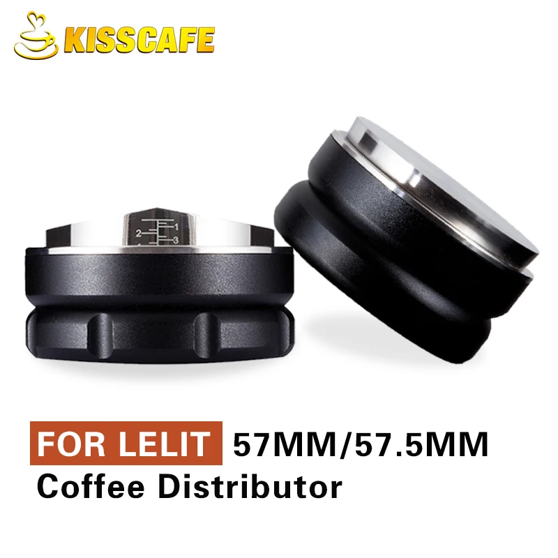 57Mm 57.5Mm Distributore Di Caffè Tamper Acciaio Inossidabile Per Lelit 57Mm Base Piatta Convessa Accessori Per Caffè Espresso Strumenti Barista