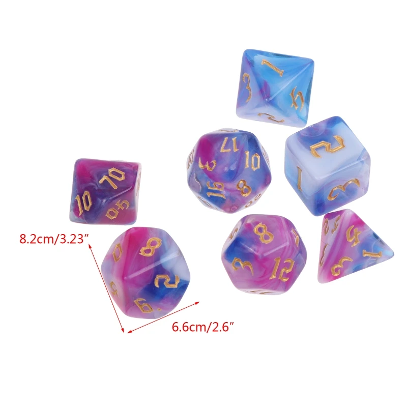 7 Pcs ũ DND ֻ Ʈ RPG ٸü ֻ RPG MTG ̺  ֻ б   GXMF