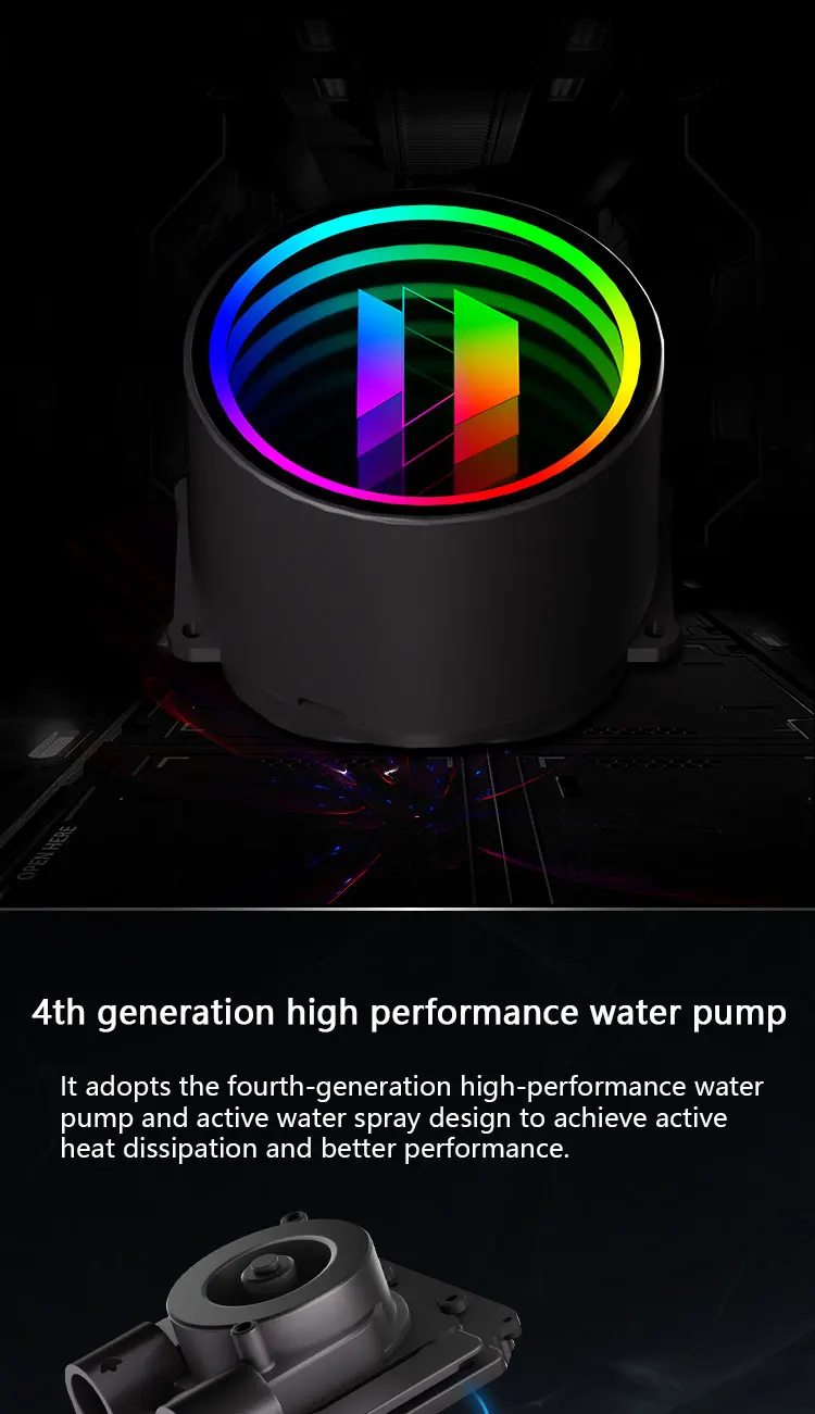 Poseidon mirror 120 120MM All-in-one Water Cooling Infinity mirror Cold head des