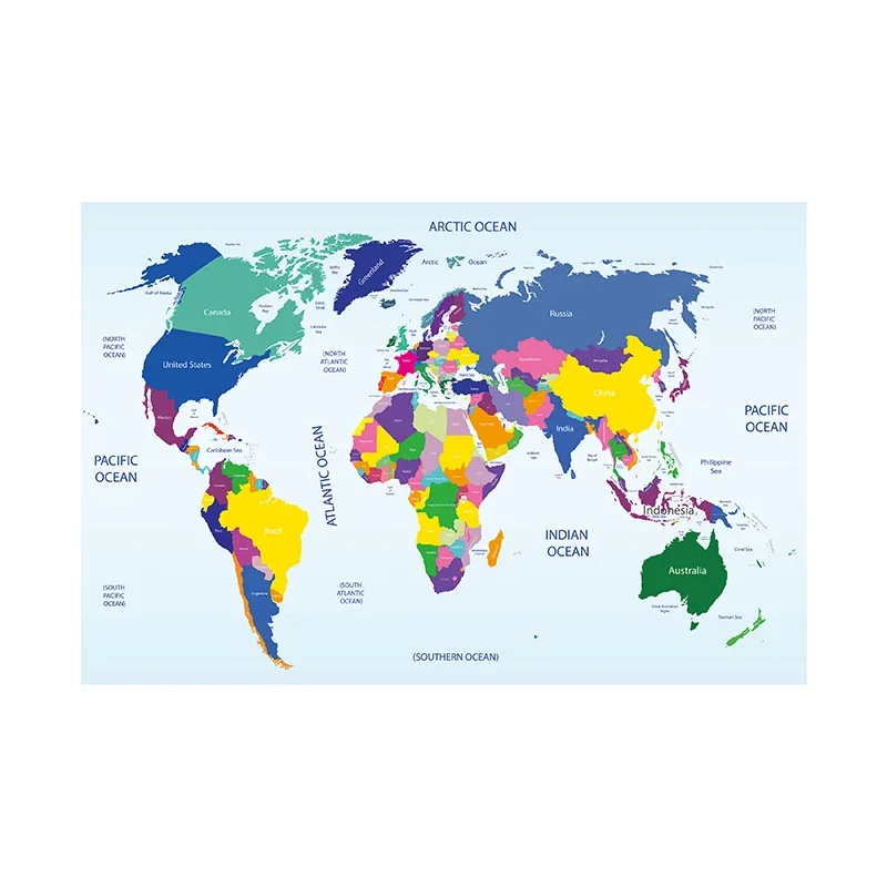 Map of The World 100x70cm Painting Wall Non-woven Canvas Art Poster Modern Decorative Prints Room Office School Study Supplies world map poster