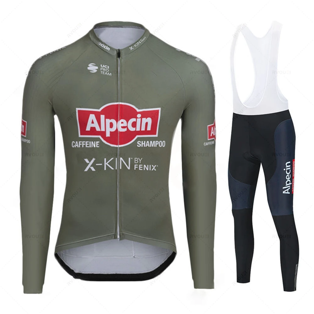 Primavera Autunno Estate Ciclismo Jersey Set Nuovo Alpecin Fenix Manica Lunga Abbigliamento Bicicletta Bici Ciclismo Mtb Ropa De Maillot Hombre