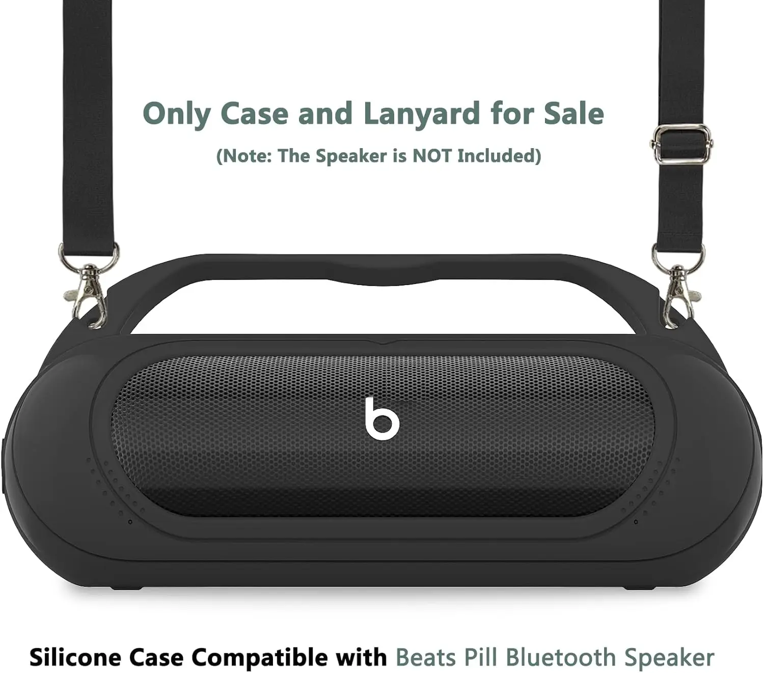 Silicone Protective Cover Case and Shoulder Strap for Beats Pill 2024 Wireless Bluetooth Speaker(Case Only)