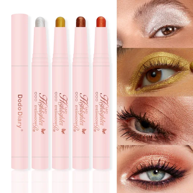 Multi Use Glitter Stick Highlighter Eyeshadow Shimmery Pearl Long Lasting Silky Pen For Face Waterproof Festival Makeup Cosmetic