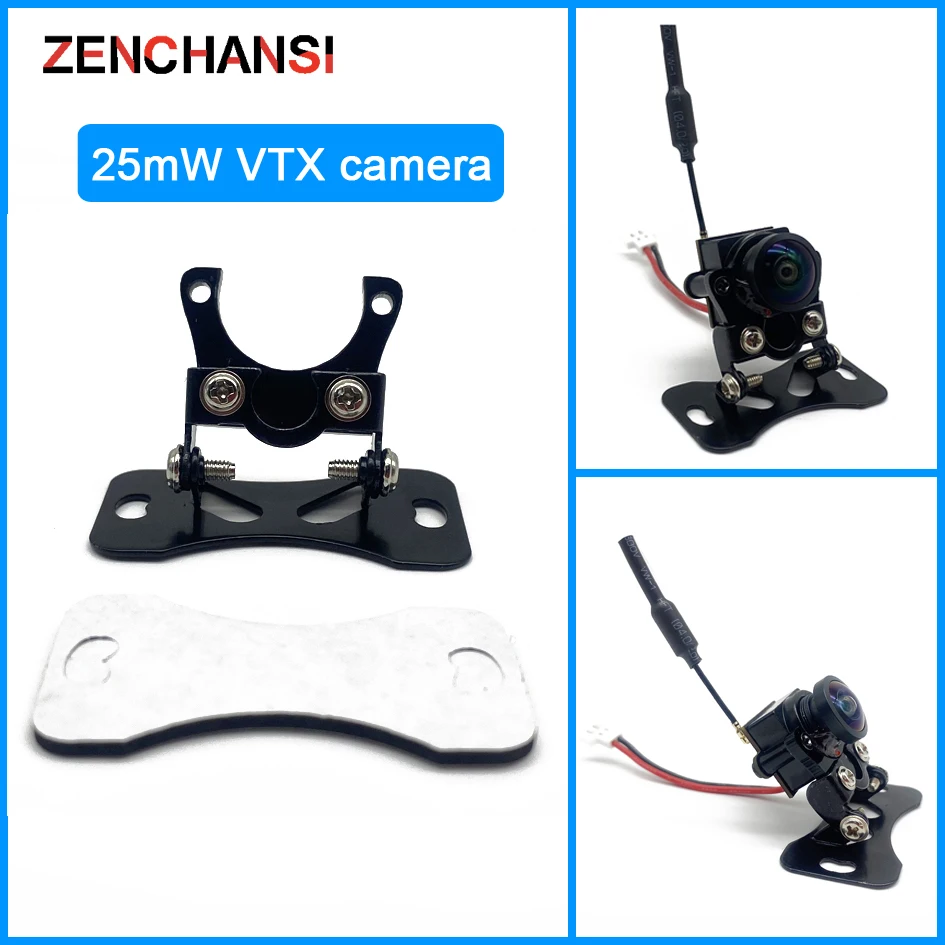 Mini 5.8G FPV 1000TVL Wide Angle 180 VTX Camera 48CH 25MW Transmitter With Base Bracket For RC Model Drone Car Boat DIY 6