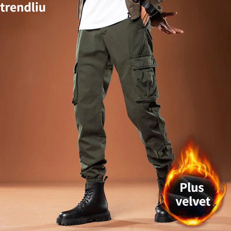 Facecozy Men Tactical Military Cargo Pants Winter Male Outdoor Multi-pockets Windproof