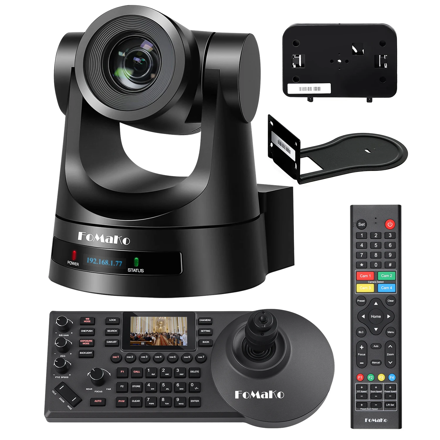 FoMaKo PTZ 카메라 번들, HDMI 3G-SDI IP PoE HDMI PTZ 카메라, 교회 예배 PTZ 컨트롤러, PoE IP PTZ 카메라 키보드, 20X