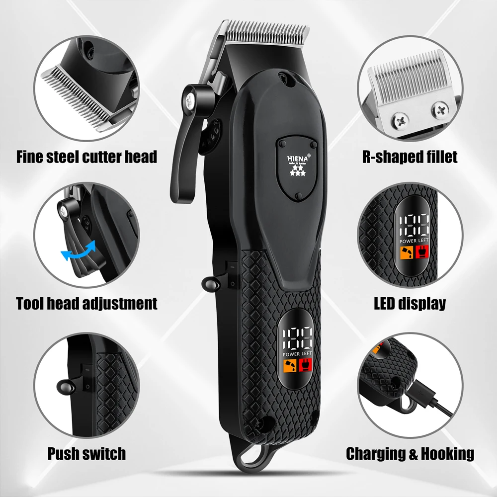 HIENA trimmer hair cutting machine Retro style Barber shop Machines for cutting hair professional barber trimmer HYN-228 4