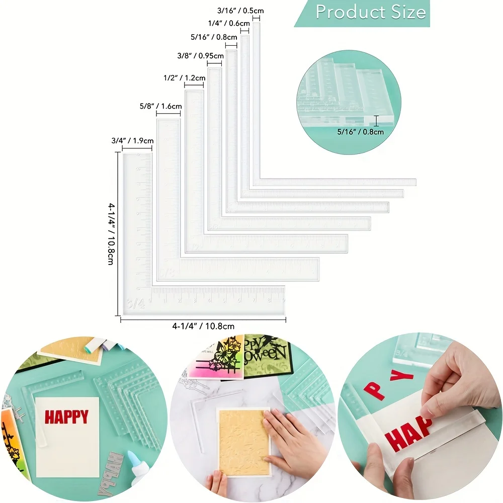 Creative Positioning Corner Tools Card Corners Helpers Positioning Ruler Tools 7pcs/set