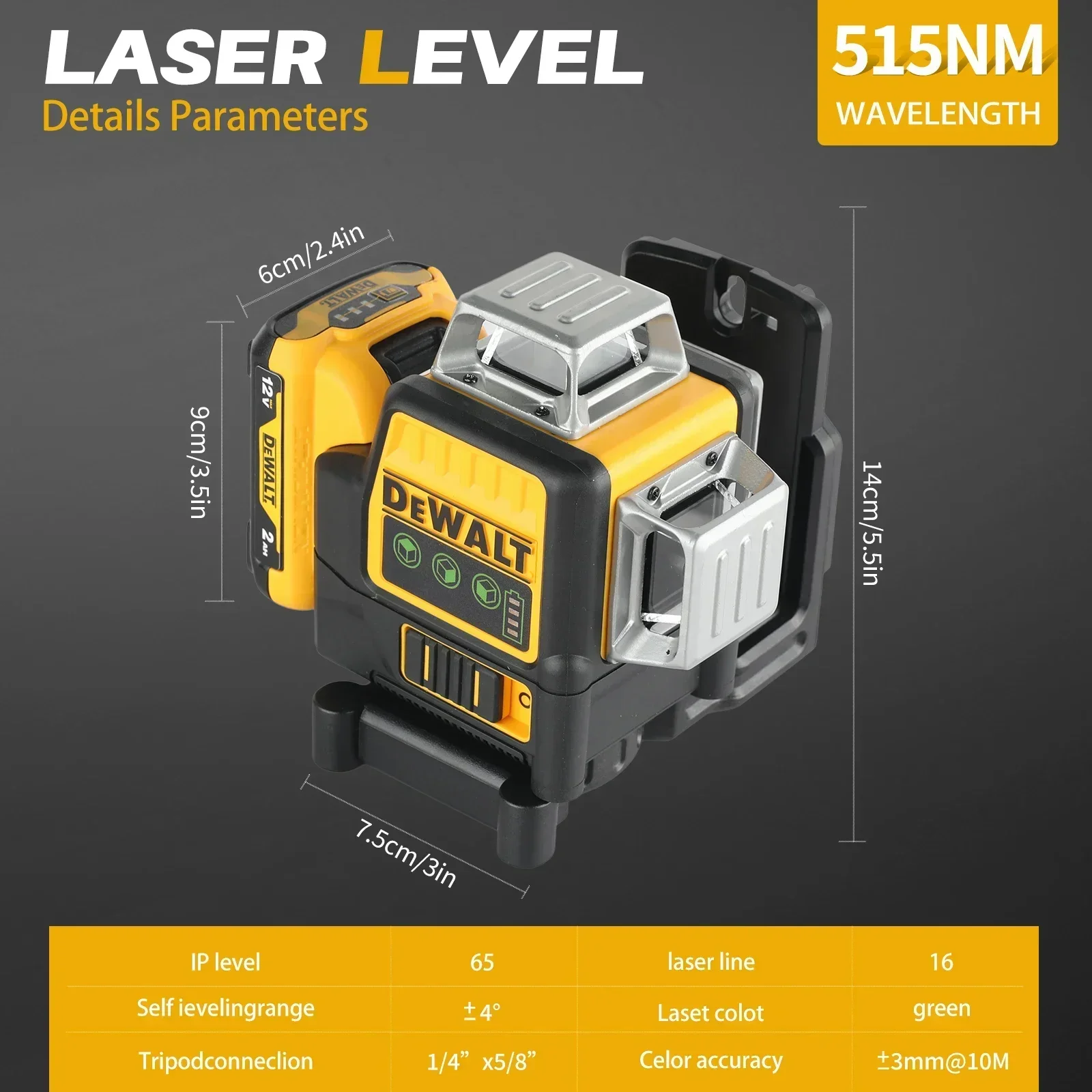 3‑Plane 360° Green Laser Level 5