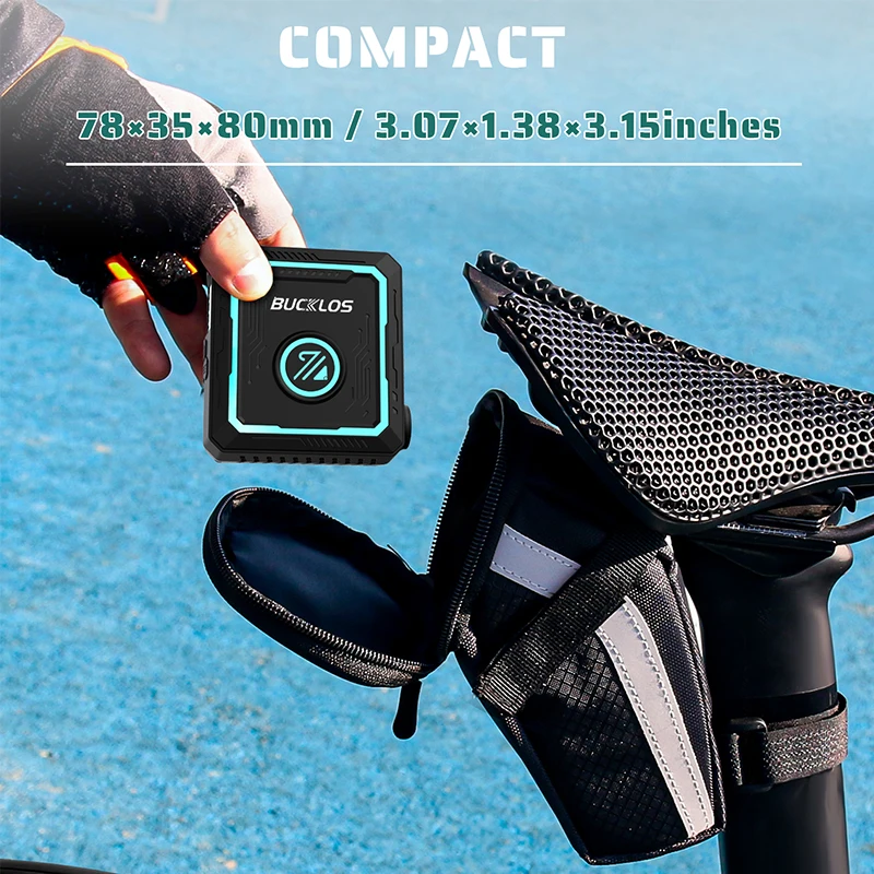 Mini Pompa per Bicicletta,CYCLAMI Pompa Elettrica per Bicicletta Portatile 150PSI con Manometro Digitale per Bici da Corsa Portatile, con Valvole Presta e Schrader
