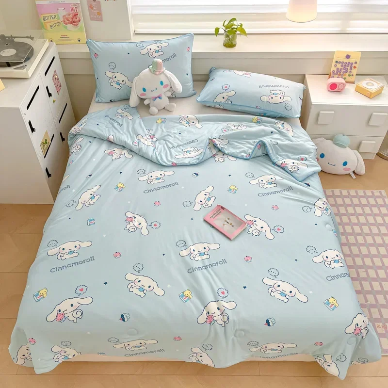 

Летнее одеяло Sanrio Cinnamoroll, летнее одеяло, мультяшное одеяло с кондиционером, детское милое летнее крутое одеяло, одиночное двойное тонкое одеяло