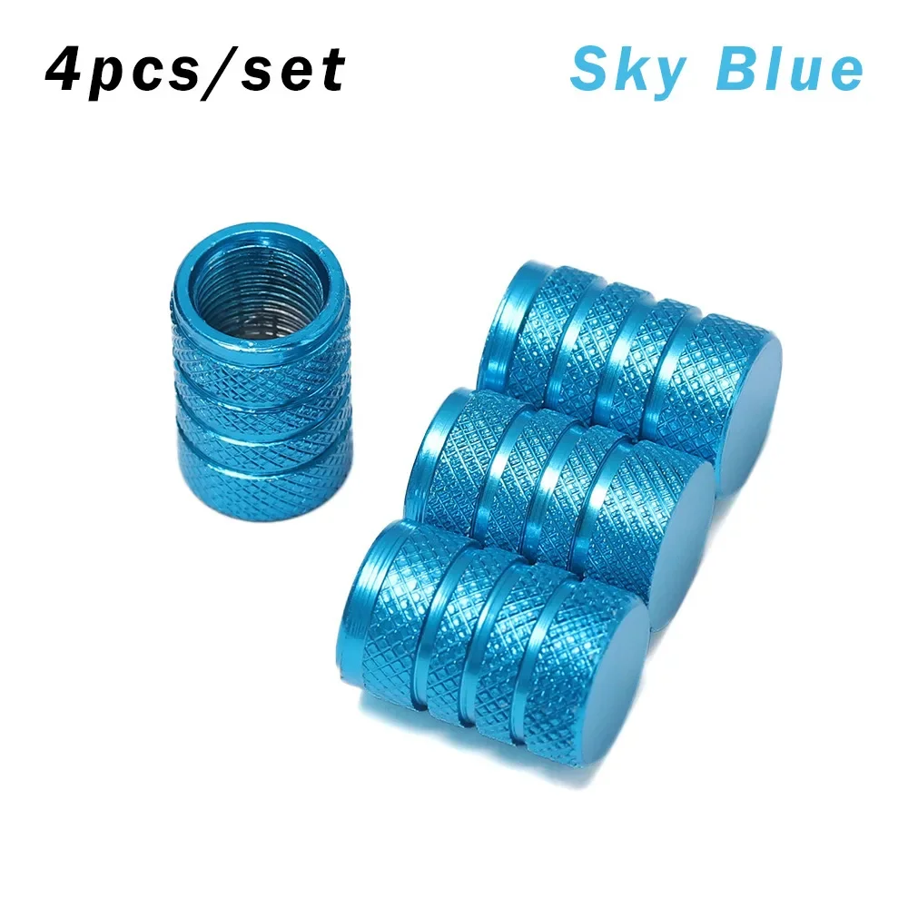 Set of 4 Premium Aluminum Alloy Dustproof Tire Valve Caps for Vehicles and Bicycles