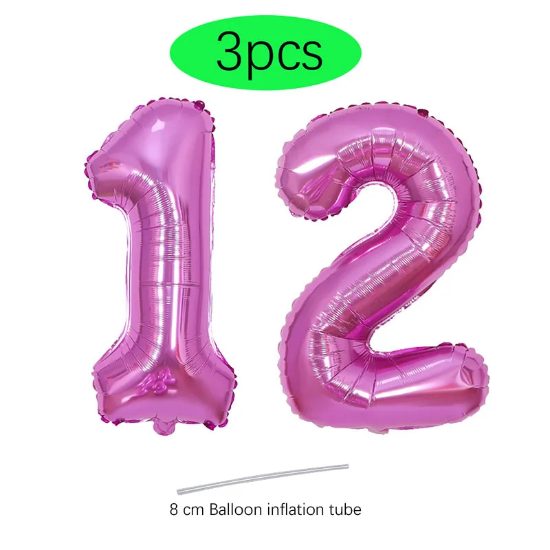 thumbnail image 1 of 2 globos de helio de 32 pulgadas, dorados, plateados, negros, azules y rojos, con números 10, 11, 12, 13, 14 y 15, suministros de decoración para fiestas de feliz cumpleaños, 1 of 5