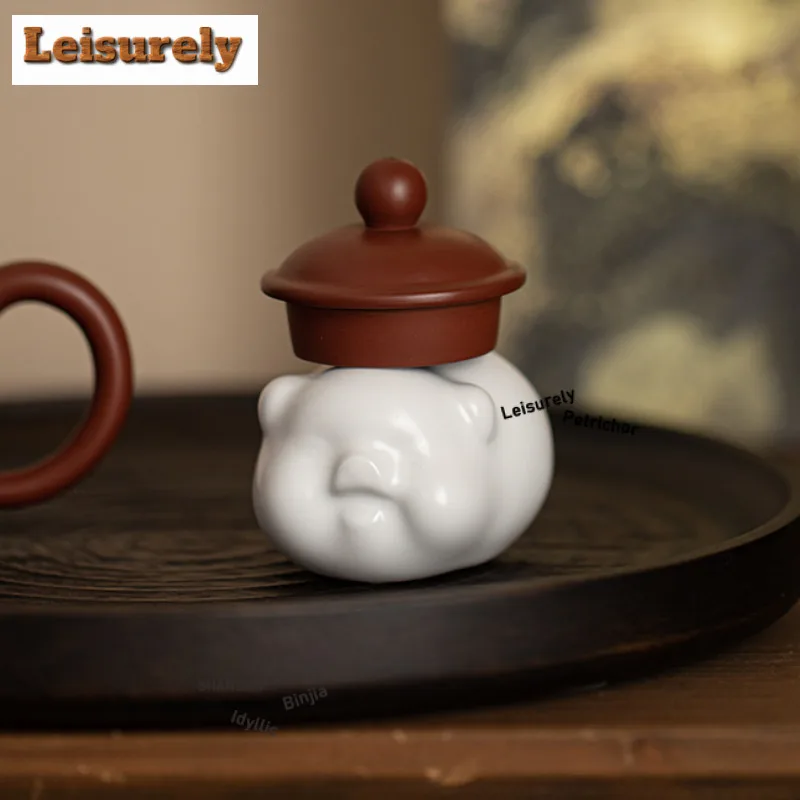 Cute Zodiac Wealth Pig Tea Pet Elegant Fish Tank Landscaping Tea Figurine Play Toys Tea Statue Ornaments Teaware Supplies Craft