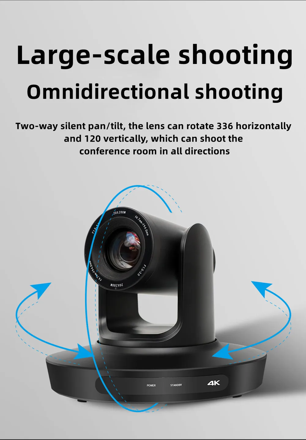 Conference PTZ Camera 4K 10/20X LAN POE USB3.0 HDMI For Church Live Streaming Business Meeting Broadcast Youtube