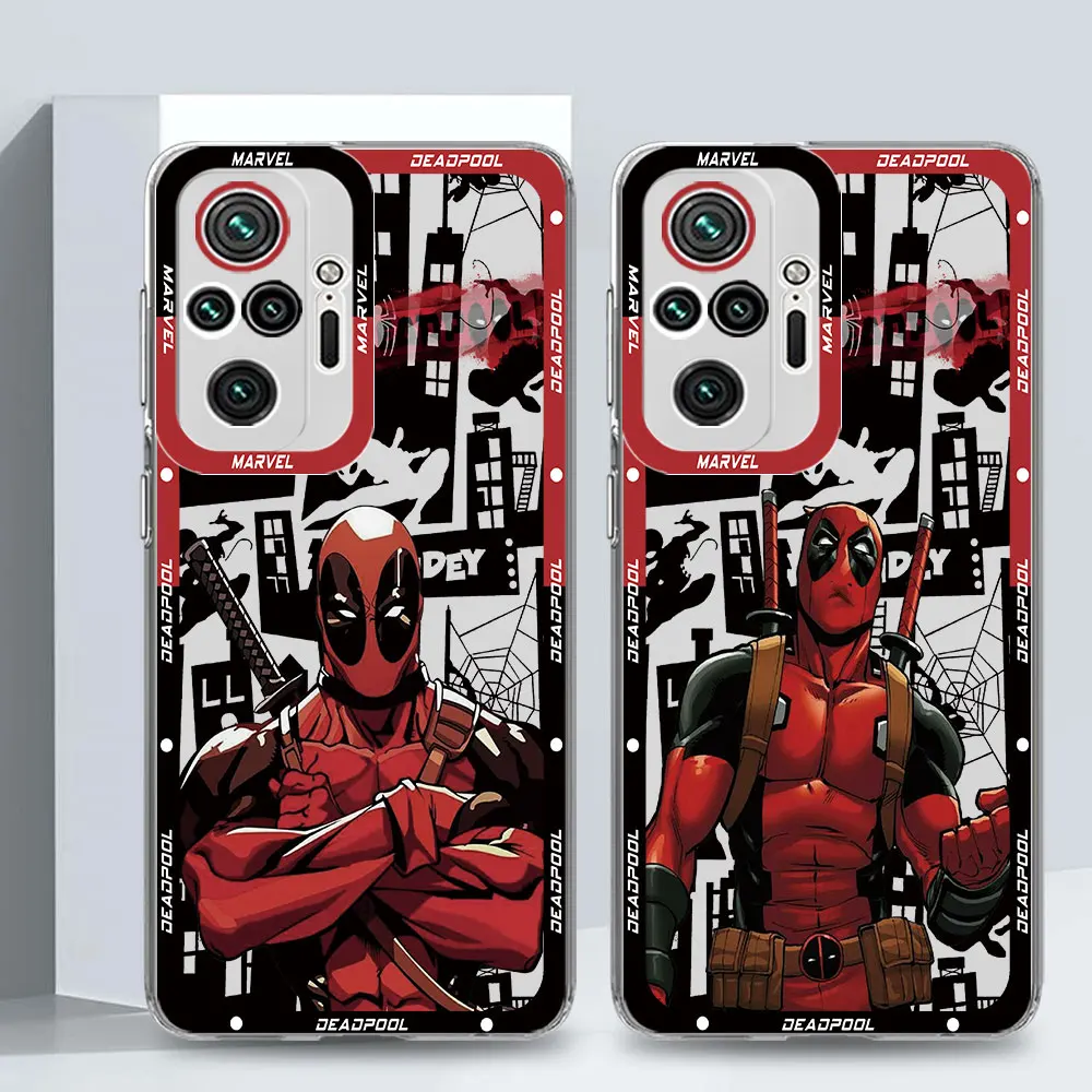Custodia Marvel Deadpool Per Motolora Moto G52 Edge 40 5G G73 G32 G71 G22 G72 Cover In Silicone Trasparente
