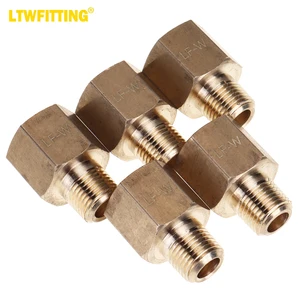 LTWFITTING LF Brass Pipe 1/4" Female x 1/8" Male NPT Adapter Fuel Gas Air (Pack of 5)