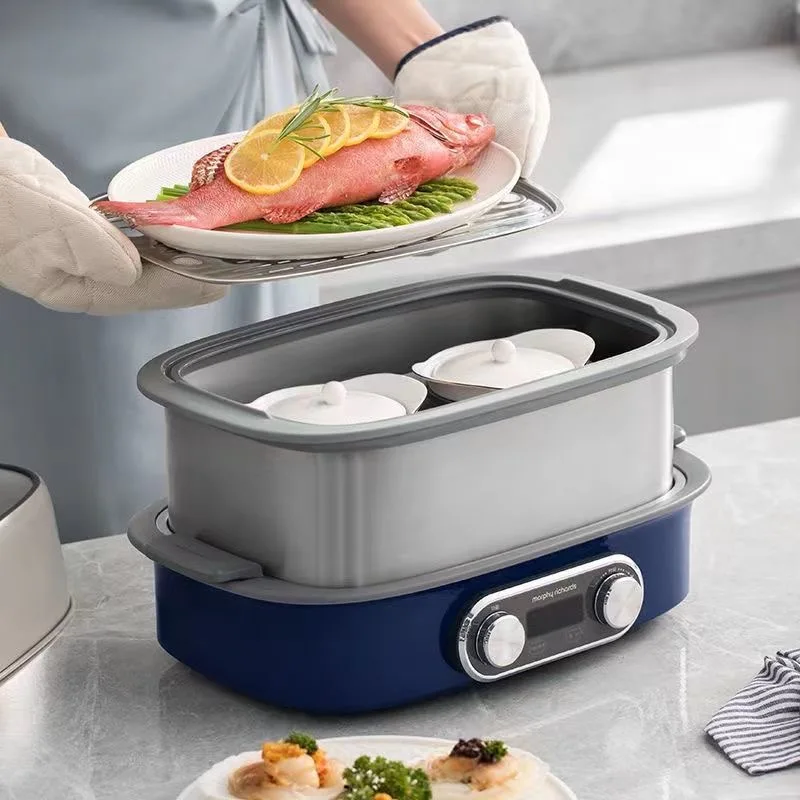 MR1168 Electric Steamer 220V Stainless Steel Steamer 1.8L Water Tank Hot Steam Cooker 12H Appointment Steam Pot Auto Power Off