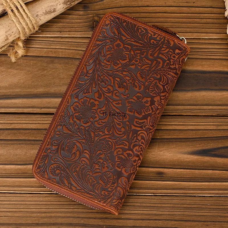 Premium Leather Long Wallet with Money Clip
