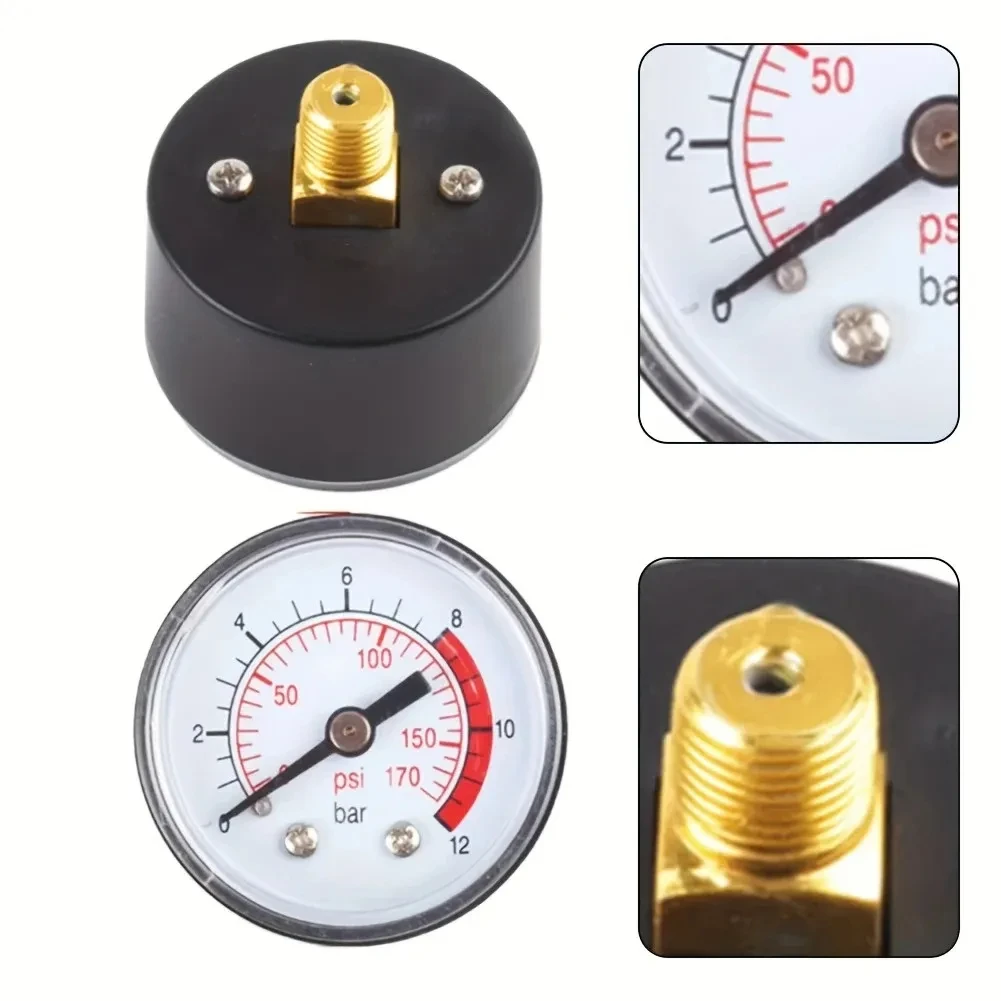 1pc Air Compressor Pressure Gauge 0-12Bar 0-170PSI Hydraulic Fluid Measuring thumbnail 5