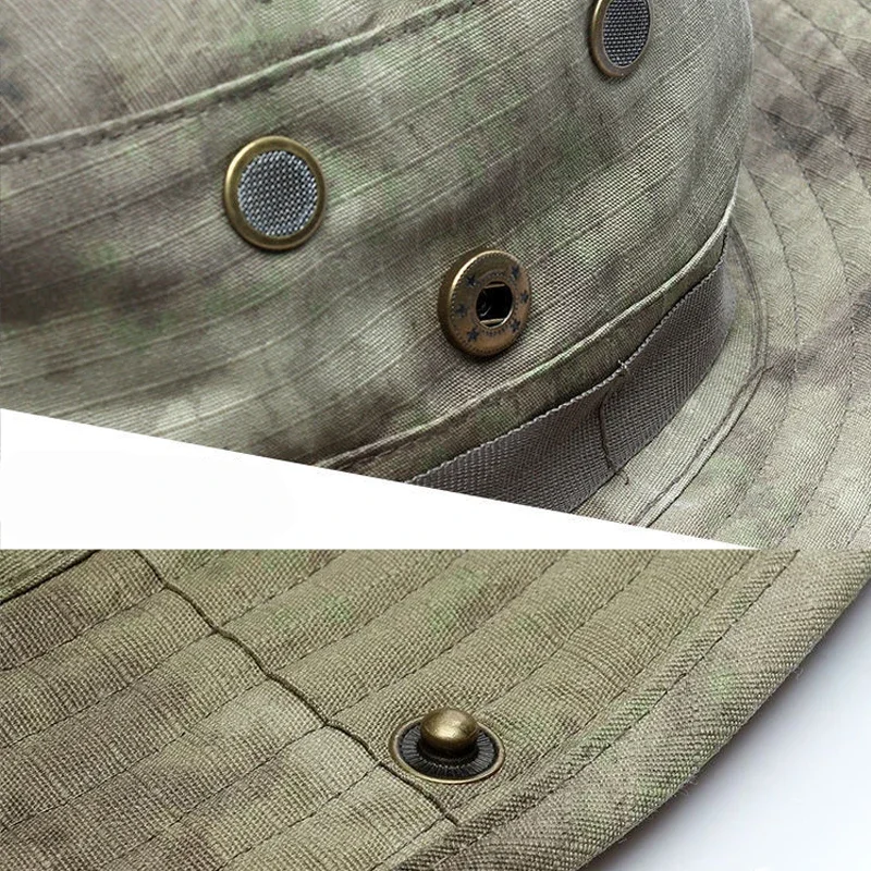 Camouflage Boonie Cap Balaclava Hat Foldable Soft Outdoor Hunting Fishing Wide Brimmed Sunscreen Caps