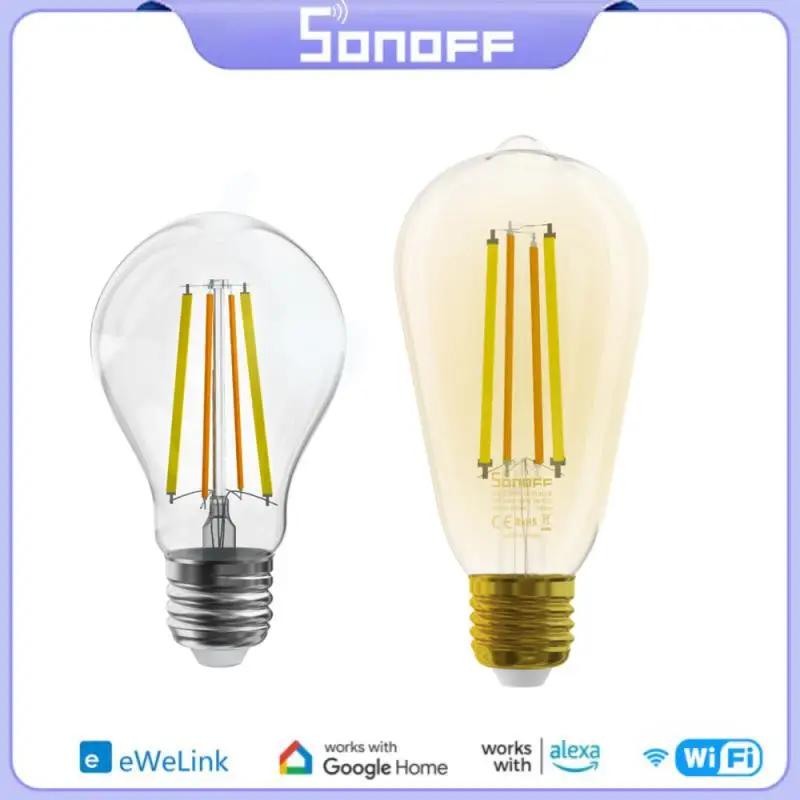

SONOFF Wifi Smart Bulb 7W E27 B02F-ST64 B02-F-A60 LED Light Save Power Lamp Compatible with Google Home Alexa eWelink APP