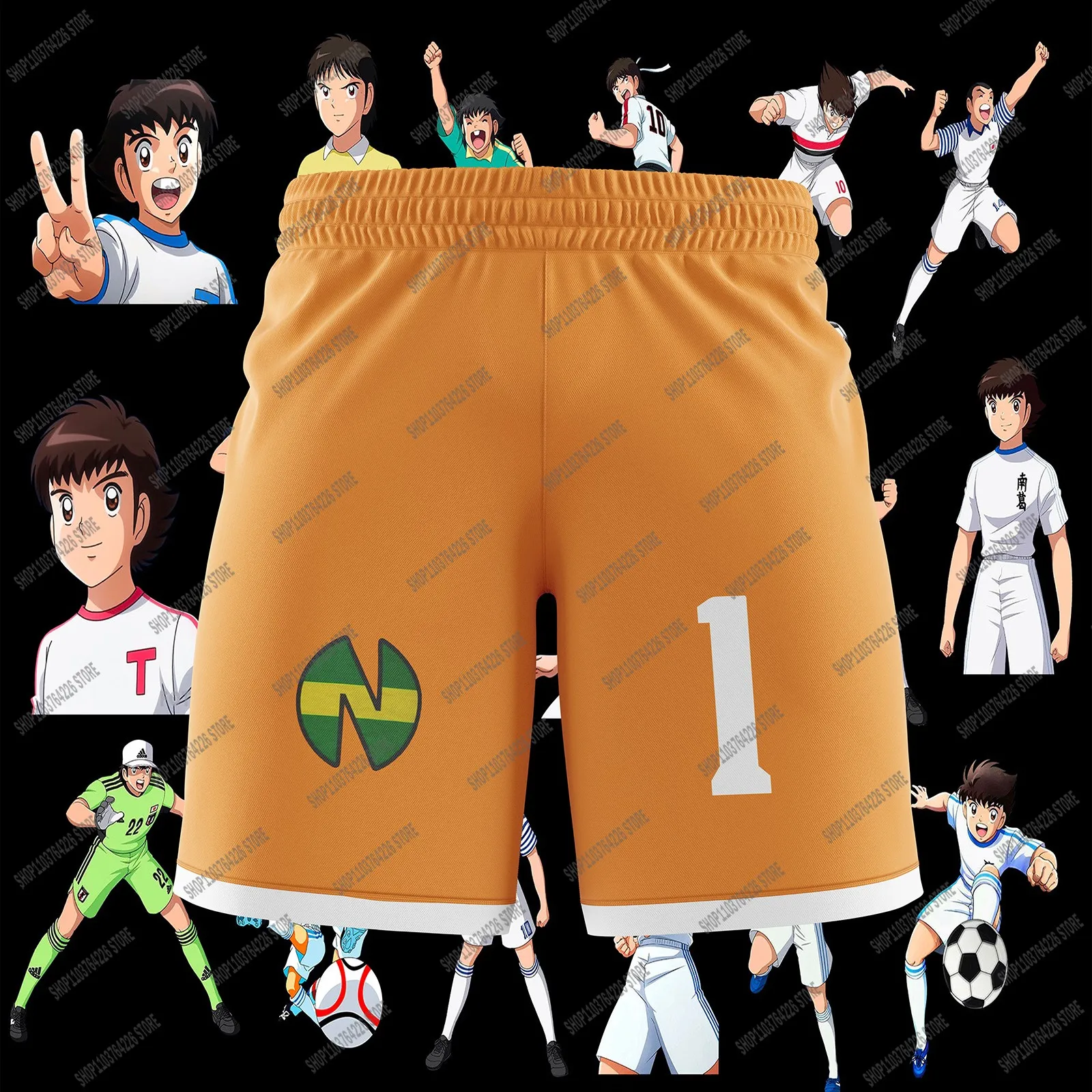 captain Tsubasa School Nansheng Olive And Benji Football Team Uniform Beach Pants Customized High Quality Clothing Customizable 5