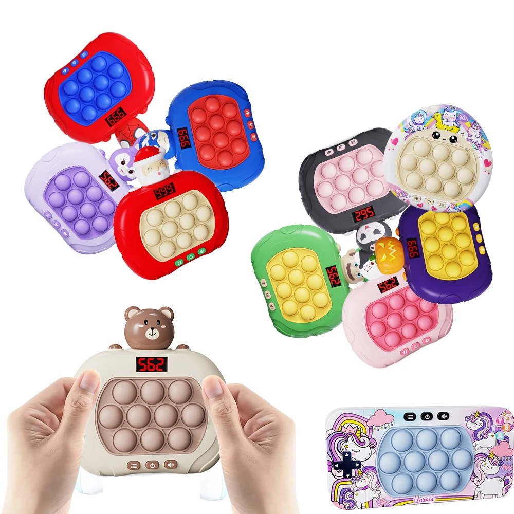  Pop Light Fidget Game Quick Push Bubble Game Portable Handheld Handle Toys  Boys Girls Gift for Kids Machine Relieve Stress Toys 
