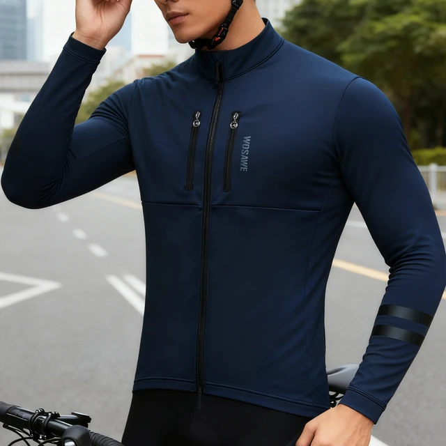 WOSAWE Cycling Jacket Winter Thermal Fleece Coat Men Women Warm Bike Jacket Mtb Cycling Jersey Windproof Bicycle Clothing 0-15℃