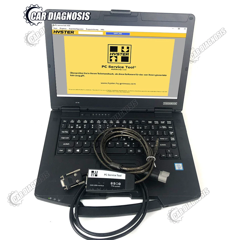 V4.99 Carrello Elevatore Yale Hyster Pc Servie Parts Service Tool Ifak Can Usb Diagnostic Scanner Tools E Cf54 Laptop