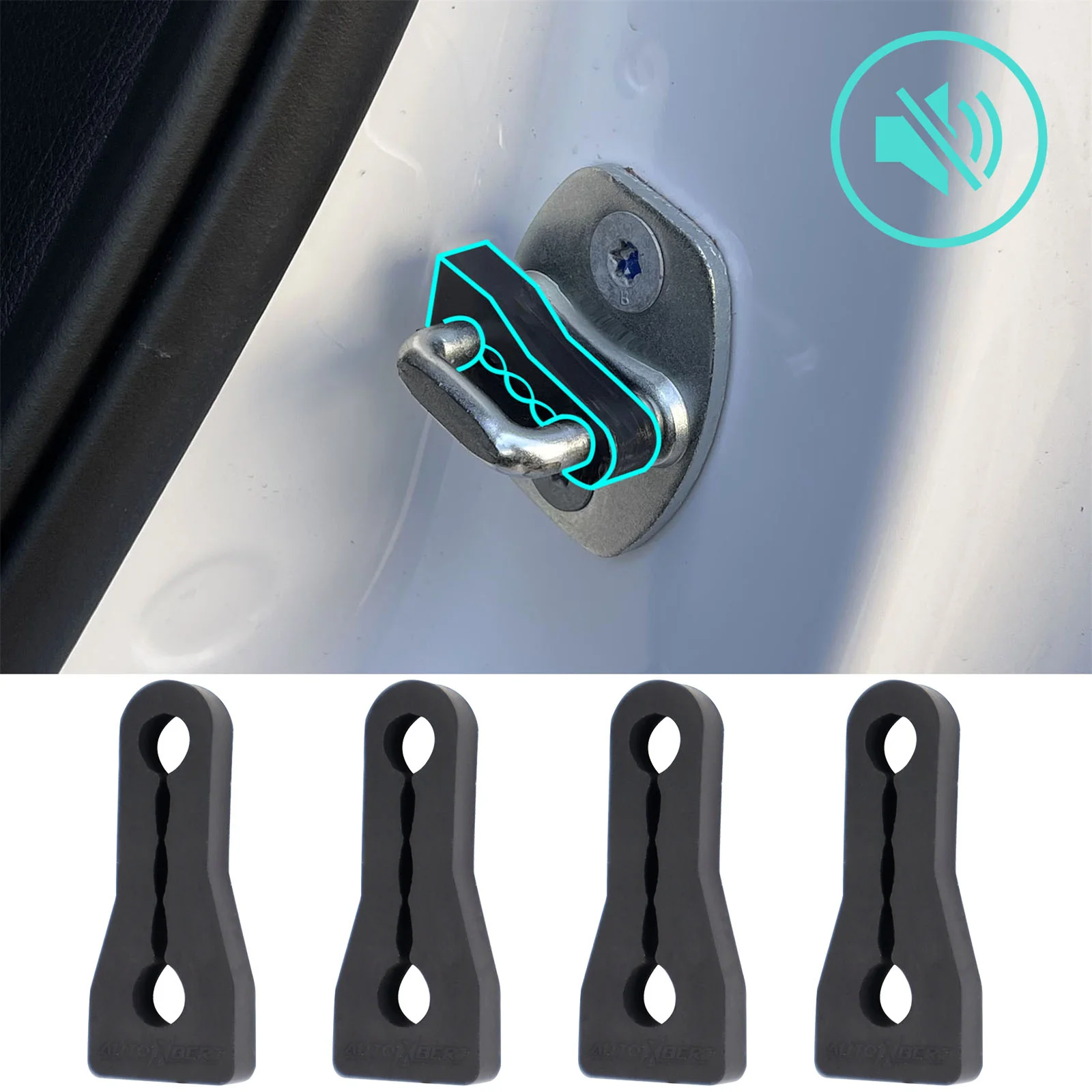 Sound Deadener Car Door Lock Sound Deadener Damper Buffer Hyundai Verna Elantra GT Accent i20 i30 Rattling Screaks Deaf Soundproofing seal