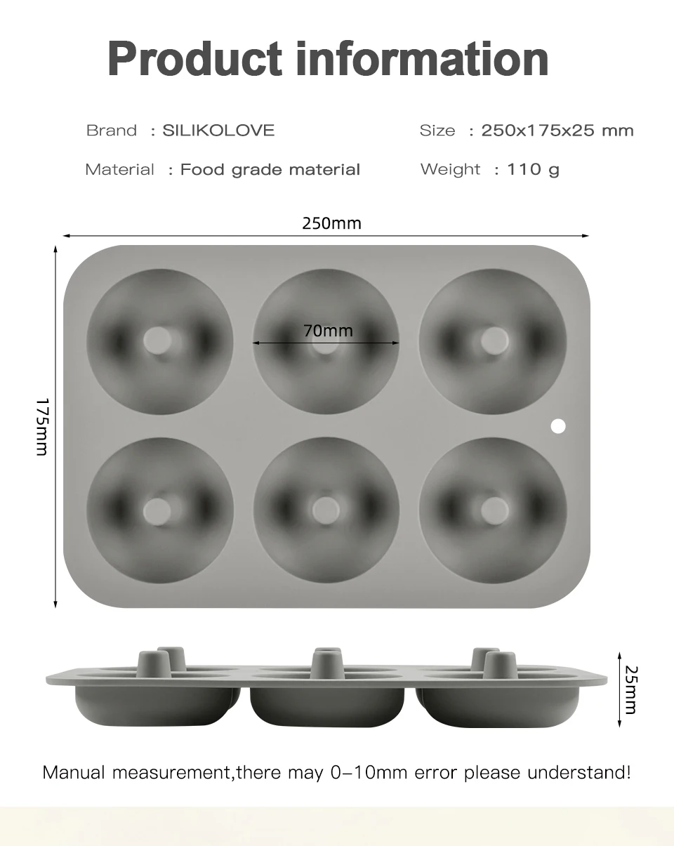 Molde silicona para Donuts 6 cavidades SILIKOMART - Foody