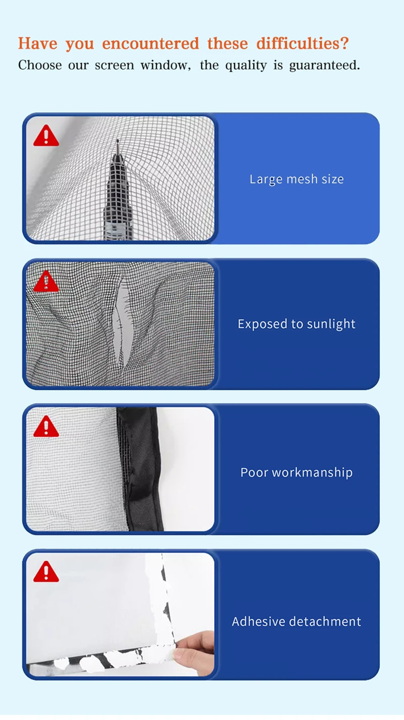 Description Picture 4 of itemBlack，Multi size window mesh with zipper Self-adhesive zipper ,mosquito nets for windows anti mosquito window door curtain mesh