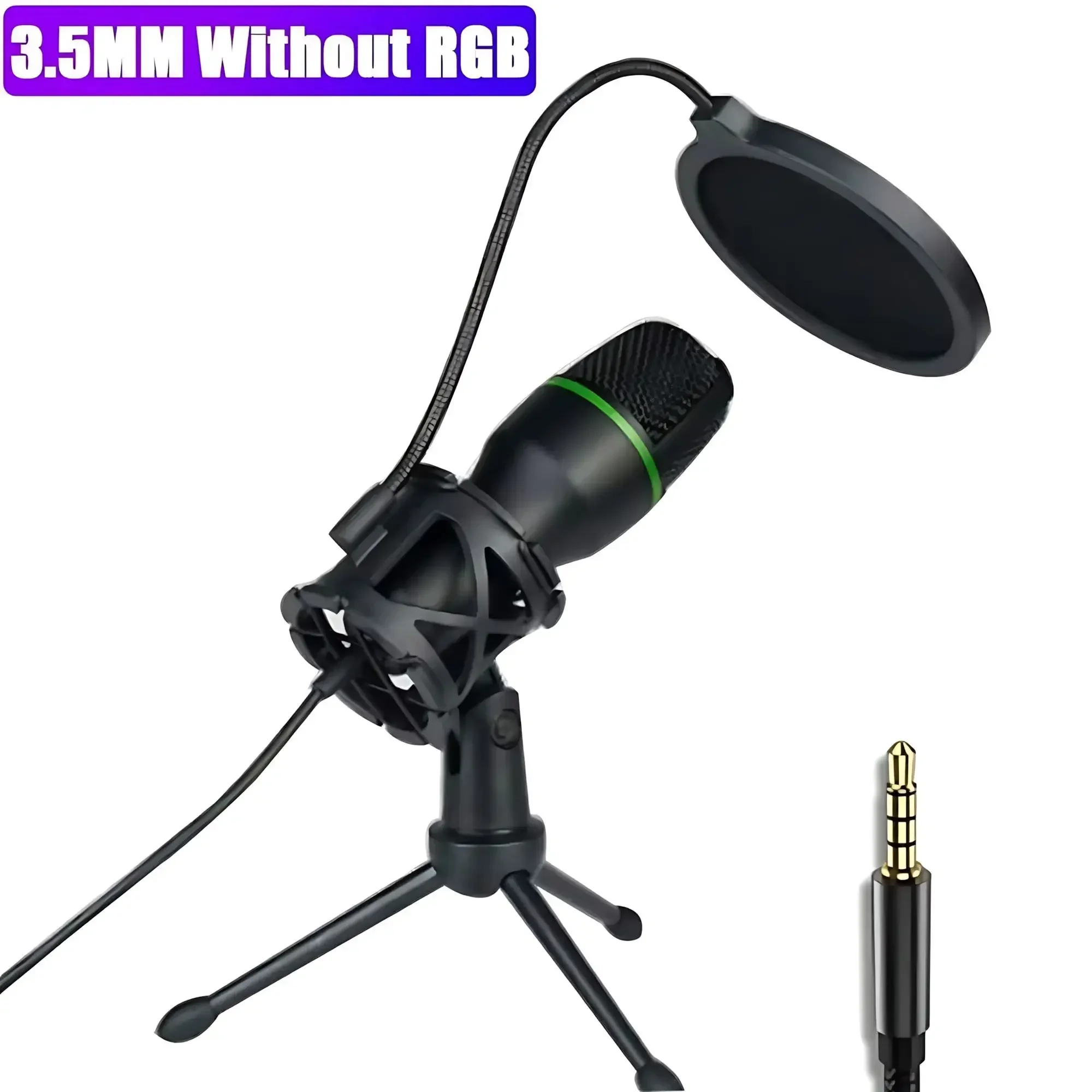 RGB Lighting Microphone Kit with Tripod Stand Professional Condenser Mic for Streaming YouTube Podcasts and Recording
