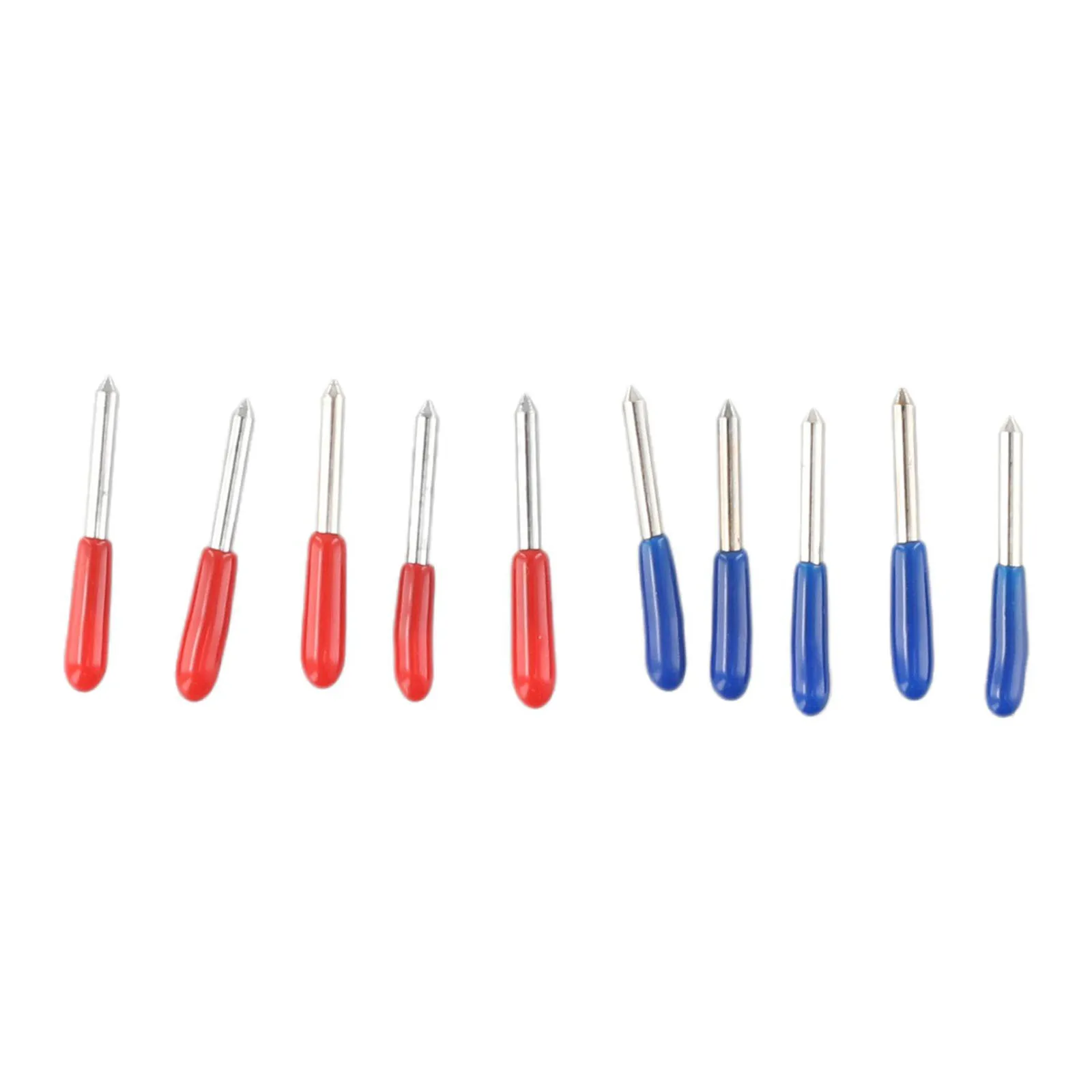 

45 Degree Blade Premium Quality Blades For Roland Vinyl Cutters Set Of 10 (5 Red 45° Blades 5 Blue 60° Blades)