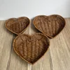Heart-shaped Storage Basket Imitation Rattan Basket Food Fruit Bread Storage Organizer Table Tray for Kitchen Sundries Storage 3