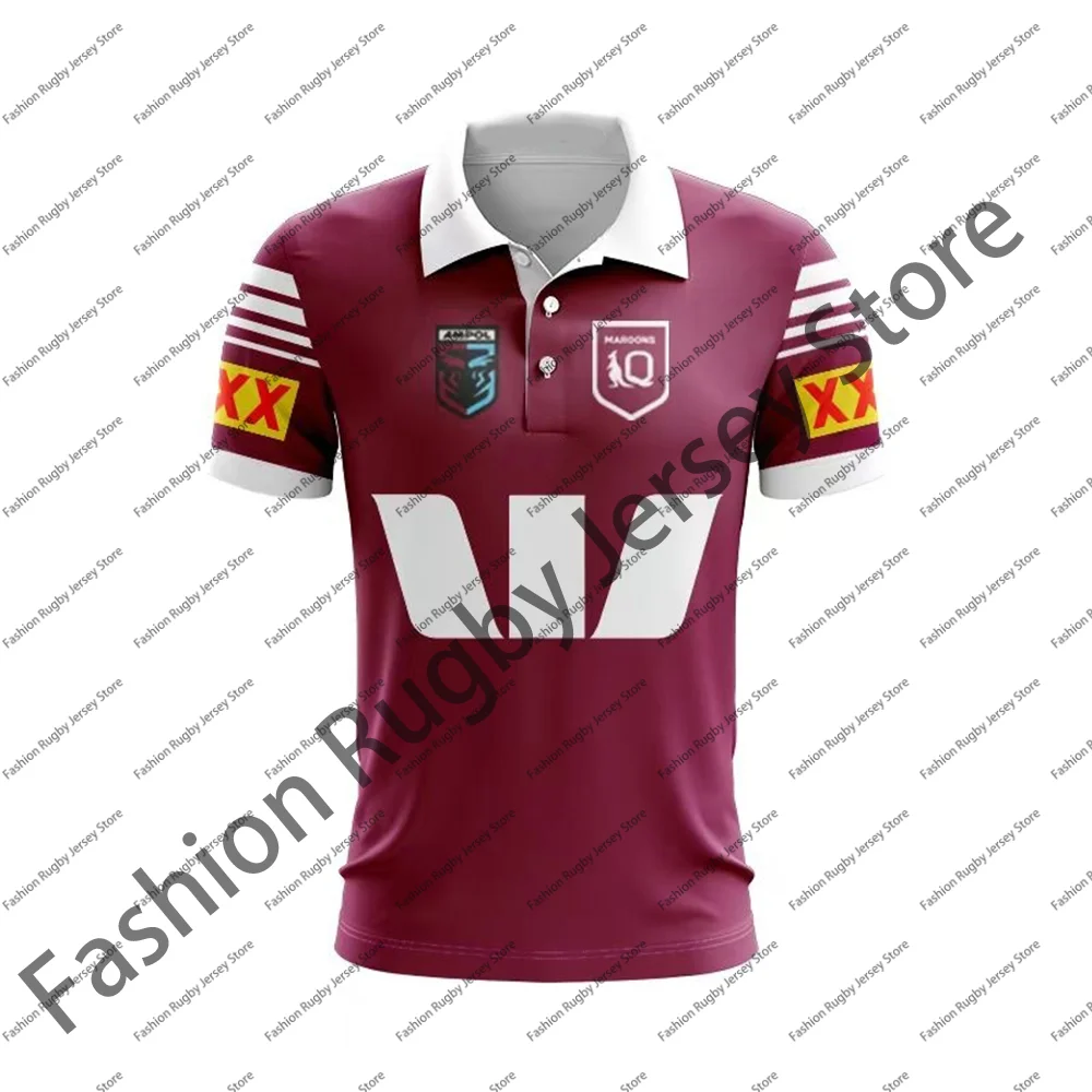 thumbnail image 1 of QLD-Camiseta de Rugby para hombre y niño, Polo de tren, camiseta del equipo, Top para adolescente 2024 2025, camiseta para el hogar para niño, Maroons Hot Club, 1 of 4