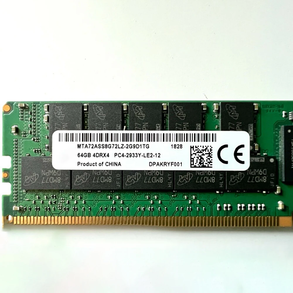 

1PCS MTA72ASS8G72LZ-2G9DITG For MT RAM 64GB 64G 4DRX4 DDR4 2933 PC4-2933Y LRDIMM REG Memory