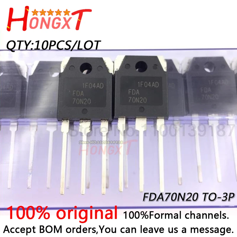 

10PCS NEW FDA70N20 TO-247 high power field effect transistor N channel 200V 70A