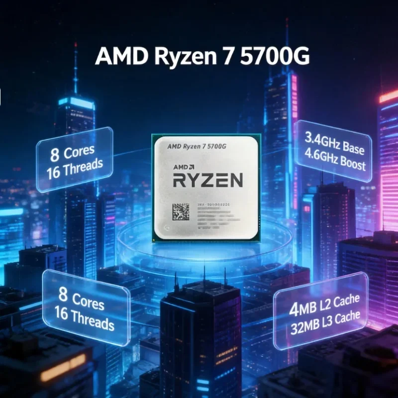 AMD 라이젠 7 5700G R7 5700G 65W 저전력 8코어 16스레드 4.6GHz ..