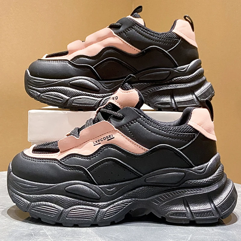 Trendy Women Platform Sneakers 2024 Non-slip for Woman Sport Ladies White Winter Autumn Winter Lace-up Designer Shoe Size 35-40